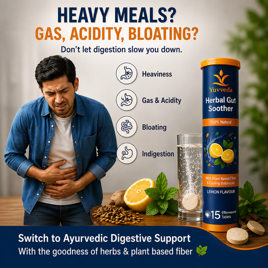 Yuvveda Herbal Gut Soother – Ayurvedic Effervescent Digestive Tablets