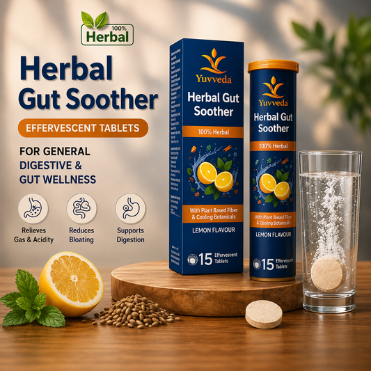 Yuvveda Herbal Gut Soother – Ayurvedic Effervescent Digestive Tablets